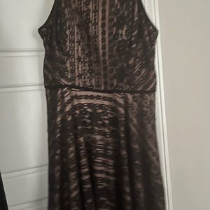 Black and Khaki colored lace dress